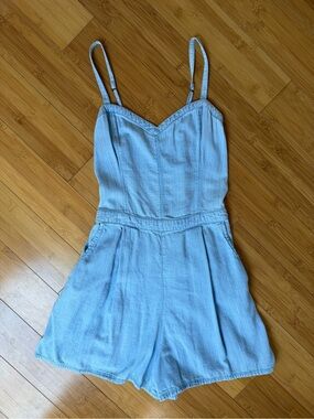 Hollister Light Blue Denim Romper Juniors XS